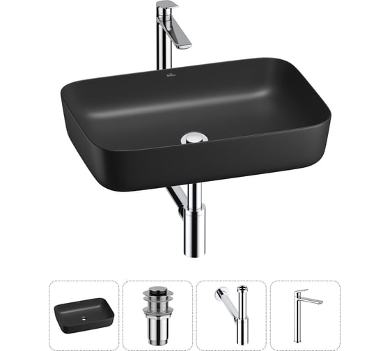 Изображение товара Набор Wellsee 4 в 1 Preen накладная раковина 50x40 см 20214269R