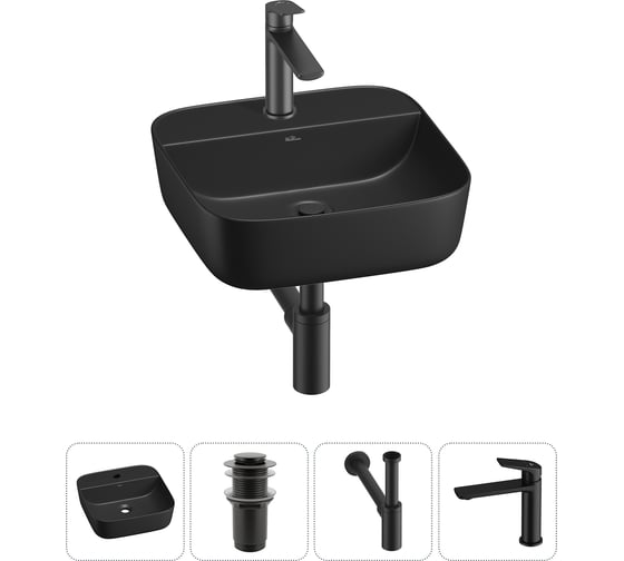 Изображение товара Набор Wellsee 4 в 1 Preen накладная раковина 40x40 см 20214310R