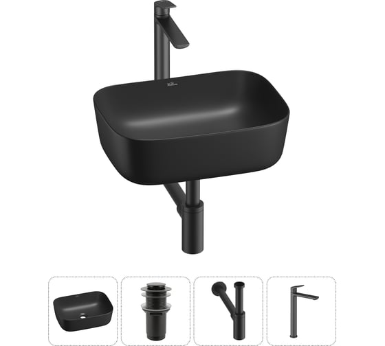 Изображение товара Набор Wellsee 4 в 1 Preen накладная раковина 40x30 см 20214226R