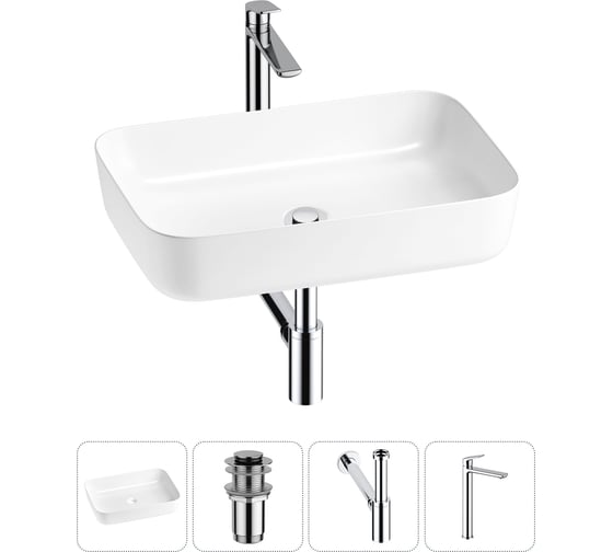 Изображение товара Набор Wellsee 4 в 1 Preen накладная раковина 60x42 см 20214255R