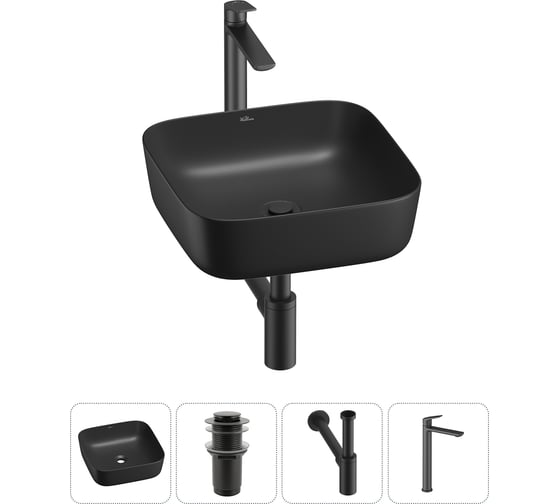 Изображение товара Набор Wellsee 4 в 1 Preen накладная раковина 39x39 см 20214198R