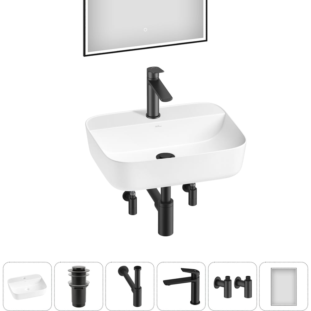 Изображение товара Набор Wellsee 6 в 1 Preen накладная раковина 50x40 см 20218334R