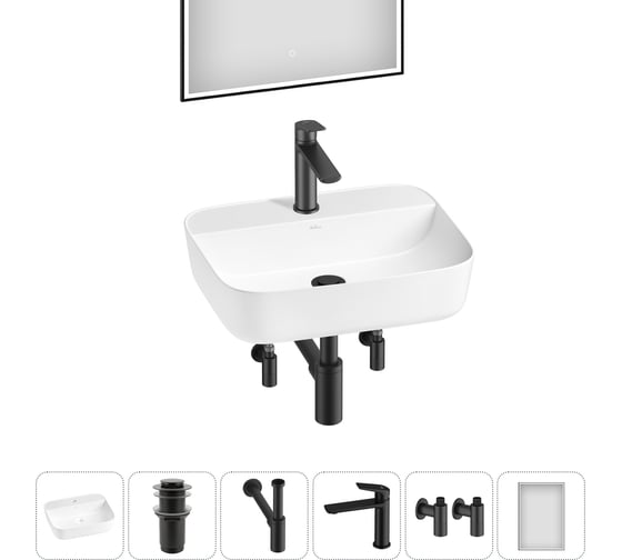 Изображение товара Набор Wellsee 6 в 1 Preen накладная раковина 50x40 см 20218334R