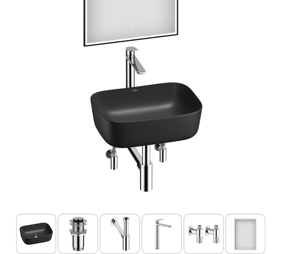 Изображение товара Набор Wellsee 6 в 1 Preen накладная раковина 40x30 см 20218285R