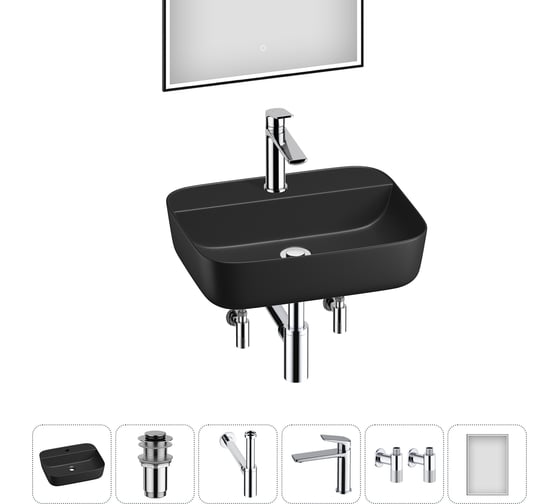 Изображение товара Набор Wellsee 6 в 1 Preen накладная раковина 50x40 см 20218341R