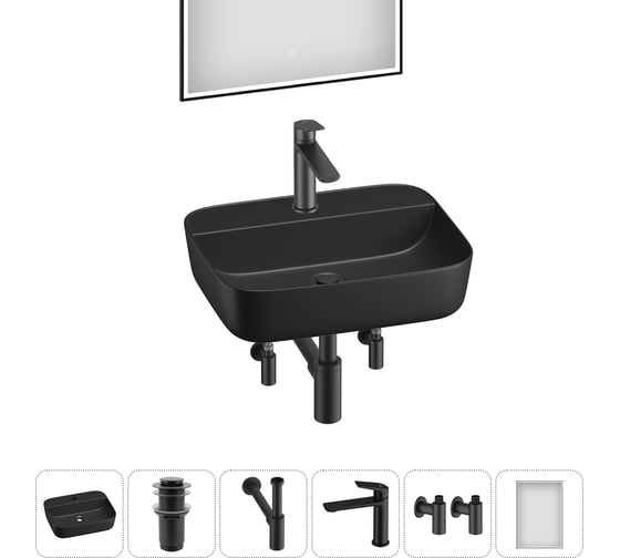 Изображение товара Набор Wellsee 6 в 1 Preen накладная раковина 50x40 см 20218342R