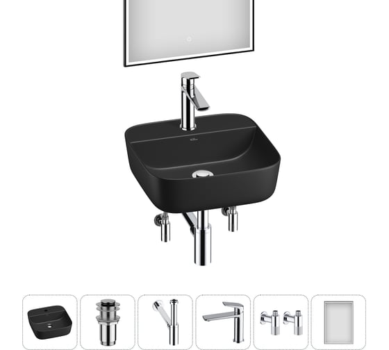 Изображение товара Набор Wellsee 6 в 1 Preen накладная раковина 40x40 см 20218327R