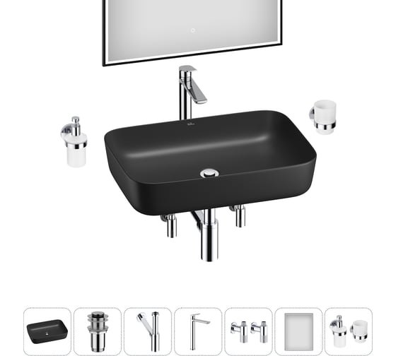 Изображение товара Набор Wellsee 7 в 1 Preen накладная раковина 50x40 см 20218302R