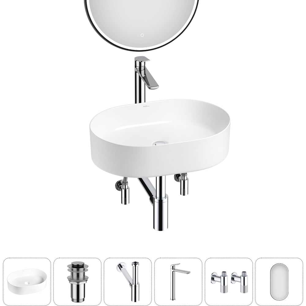 Изображение товара Набор Wellsee 6 в 1 Belle Spa накладная раковина 50x37 см