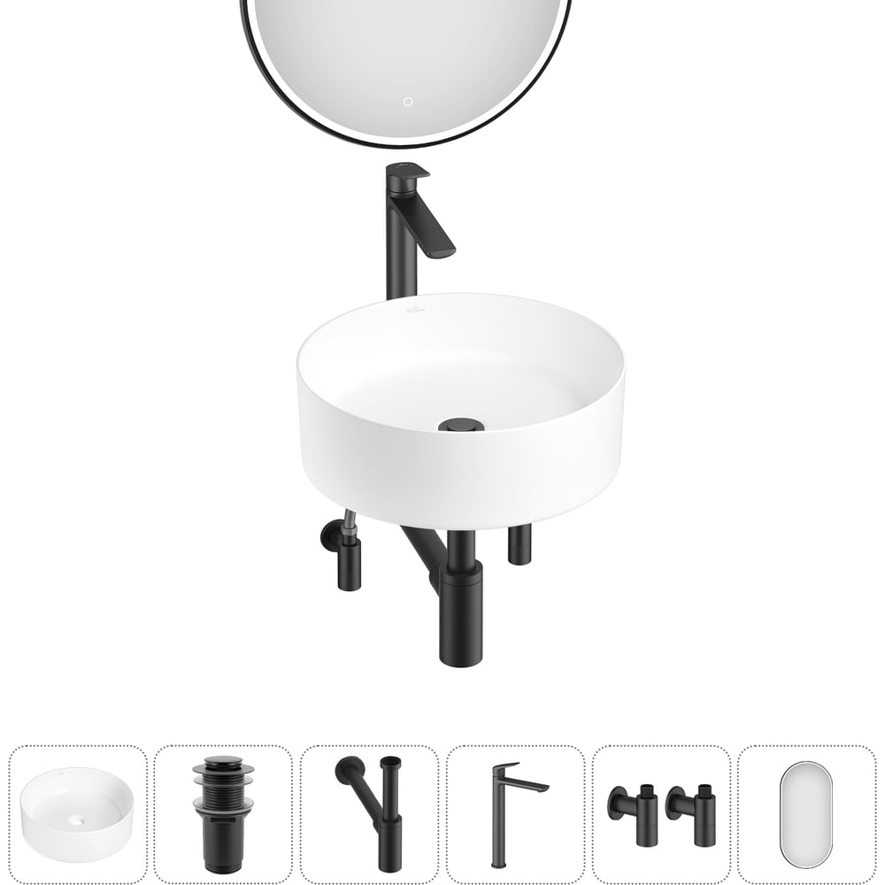 Изображение товара Набор Wellsee 6 в 1 Belle Spa накладная раковина 38x38 см 20218404R