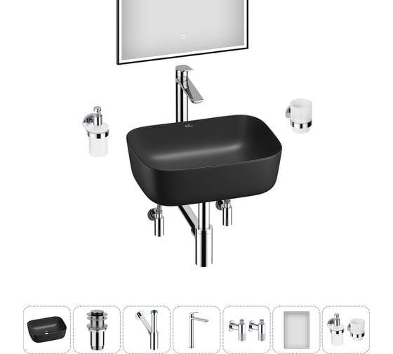 Изображение товара Набор Wellsee 7 в 1 Preen накладная раковина 40x30 см 20218288R