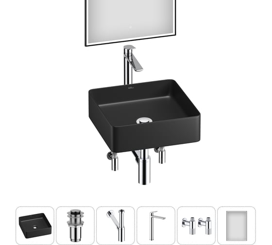 Изображение товара Набор Wellsee 6 в 1 FreeDom 2.0 накладная раковина 36x36 см 20217873R