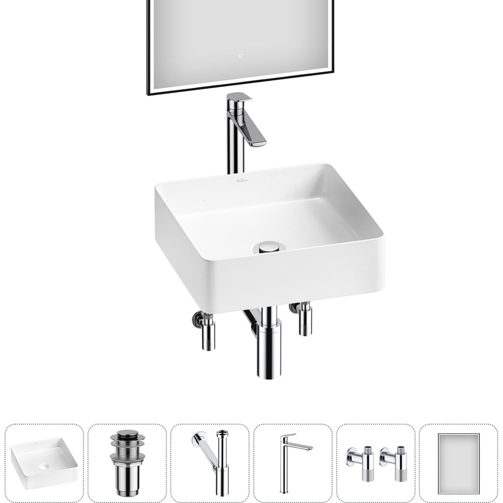 Изображение товара Набор Wellsee 6 в 1 FreeDom 2.0 накладная раковина 30x30 см 20217835R