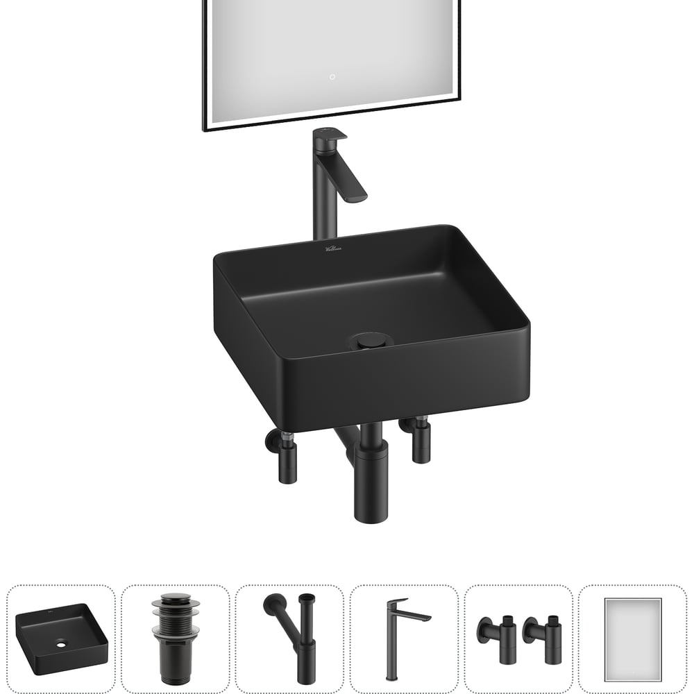 Изображение товара Набор Wellsee 6 в 1 FreeDom 2.0 накладная раковина 30x30 см 20217868R