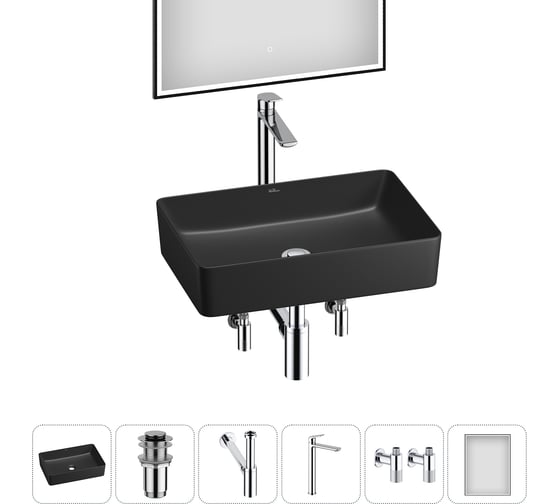 Изображение товара Набор Wellsee 6 в 1 FreeDom 2.0 накладная раковина 50x34 см 20217899R