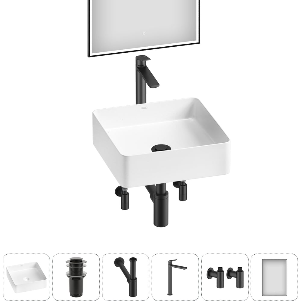 Изображение товара Набор для ванной Wellsee 6 в 1 FreeDom 2.0 накладная раковина и комплект accesorios