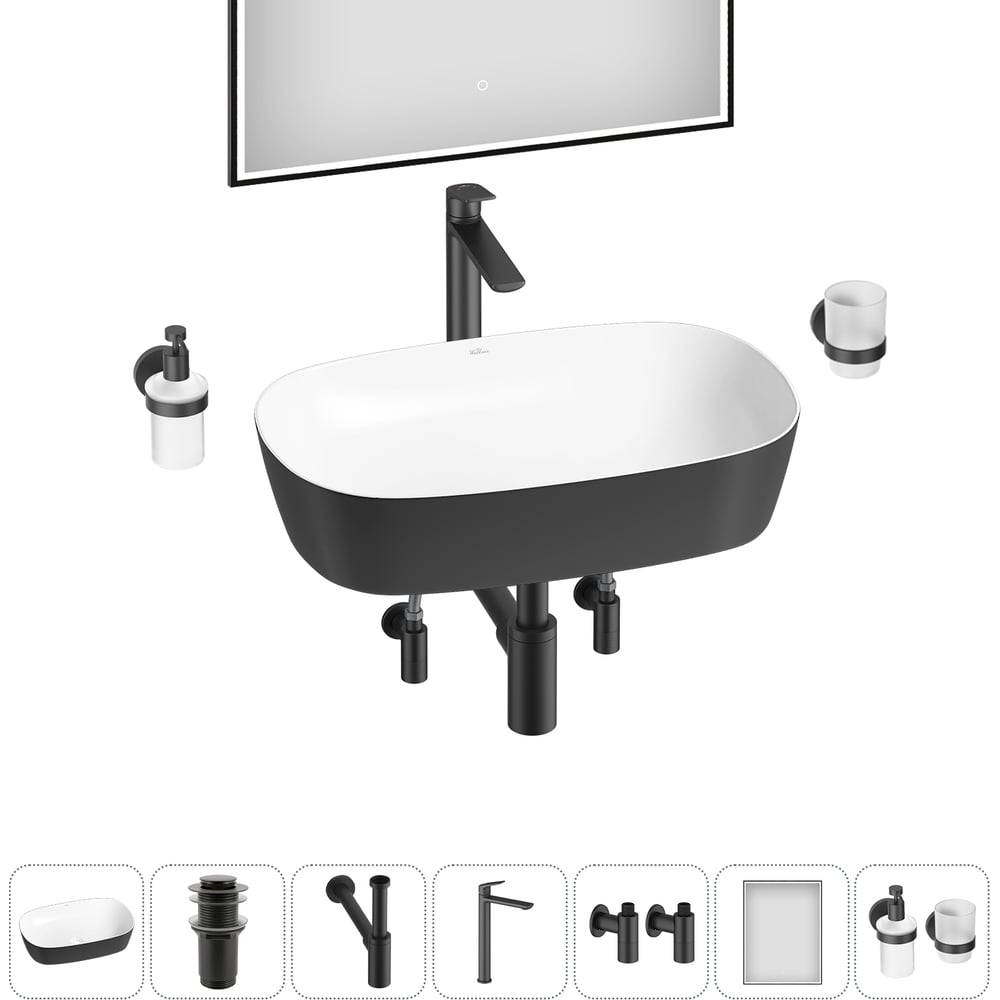 Изображение товара Набор Wellsee 7 в 1 Ground Breaking накладная раковина 50x39 см