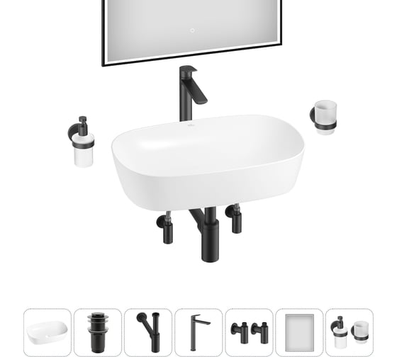 Изображение товара Набор Wellsee 7 в 1 Ground Breaking накладная раковина 50x39 см 20218604R