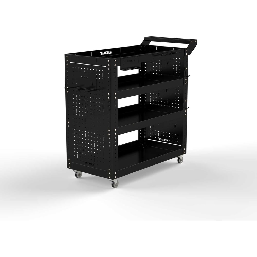 Изображение товара Тележка инструментальная ООО Металекс Тип 2 800x400x950 черная 4 полки