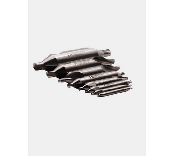 Изображение товара Набор сверл центровочных РОСИНСТРУМЕНТ без предохранительного конуса 8 шт Р6М5К5 (тип А)(1;1.6;2;2.5;3.15;4;5;6.3) 7751638