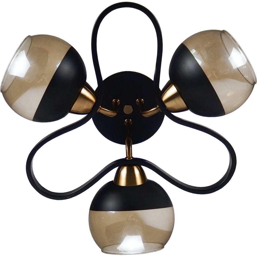 Изображение товара Потолочный светильник ЭкономСвет 10204/3BK+ZAB BK+AMB стиль современный для сухих помещений