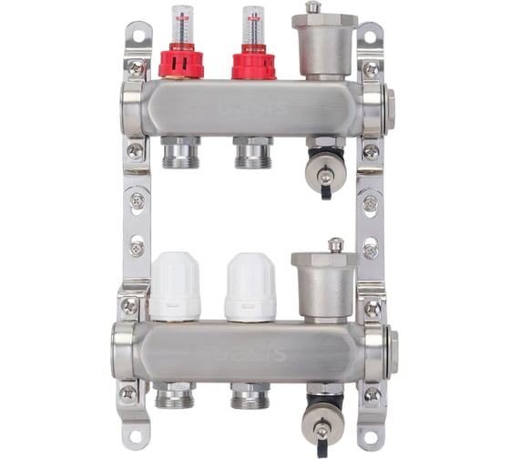 Изображение товара Коллекторная группа с расх. в сборе OASIS 2-вых. НЕРЖ 1”3/4 KNR01-02