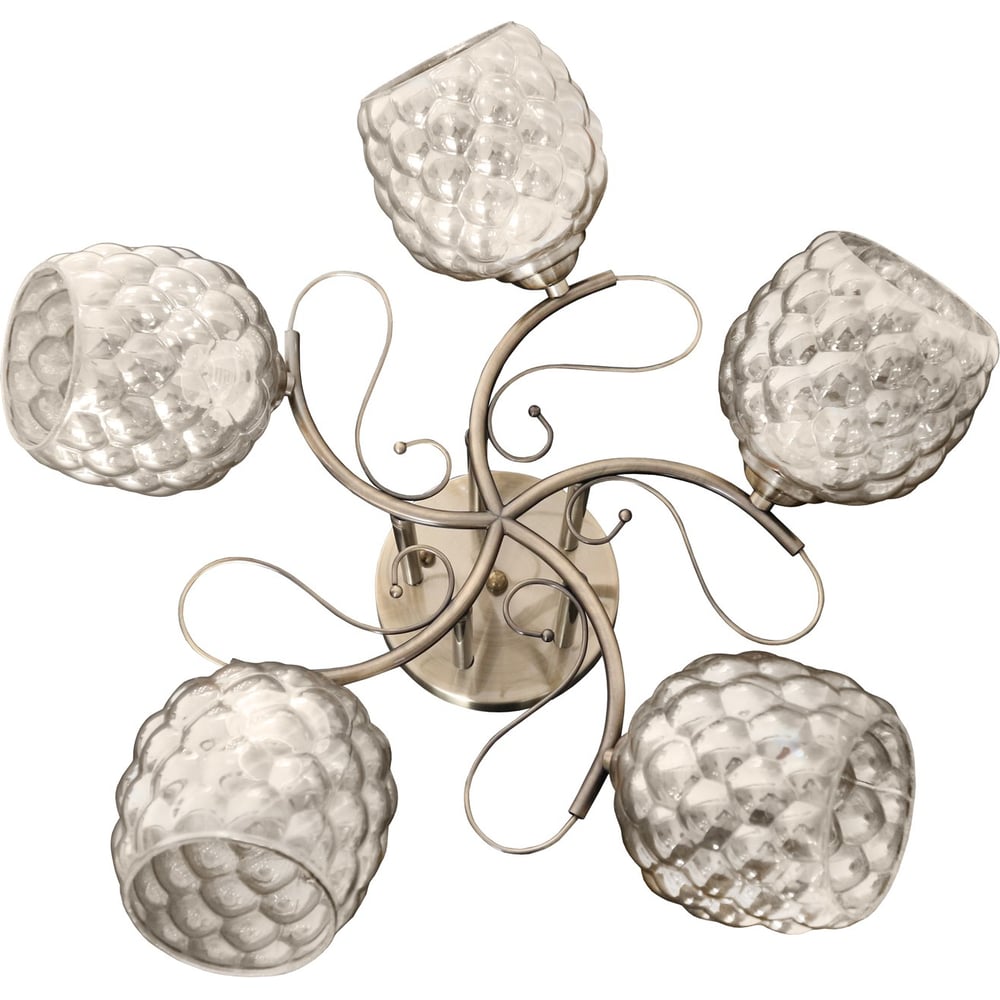 Изображение товара Потолочный светильник ЭкономСвет 10104/5AB AMB современный стиль с янтарным плафоном и бронзовой от