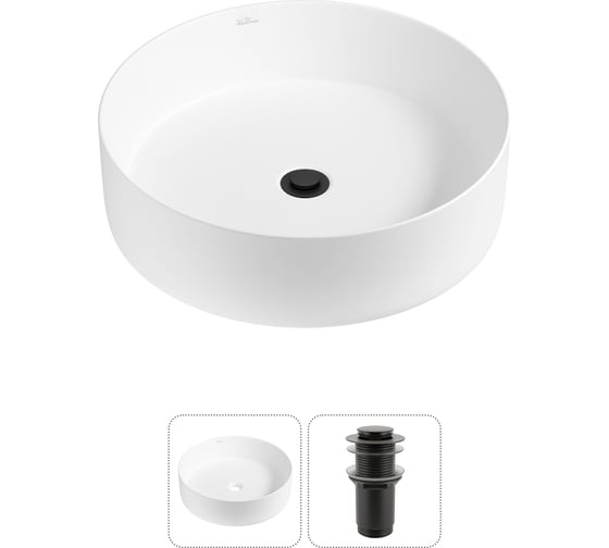 Изображение товара Набор Wellsee 2 в 1 Coax накладная раковина 40x40 см 20213944R