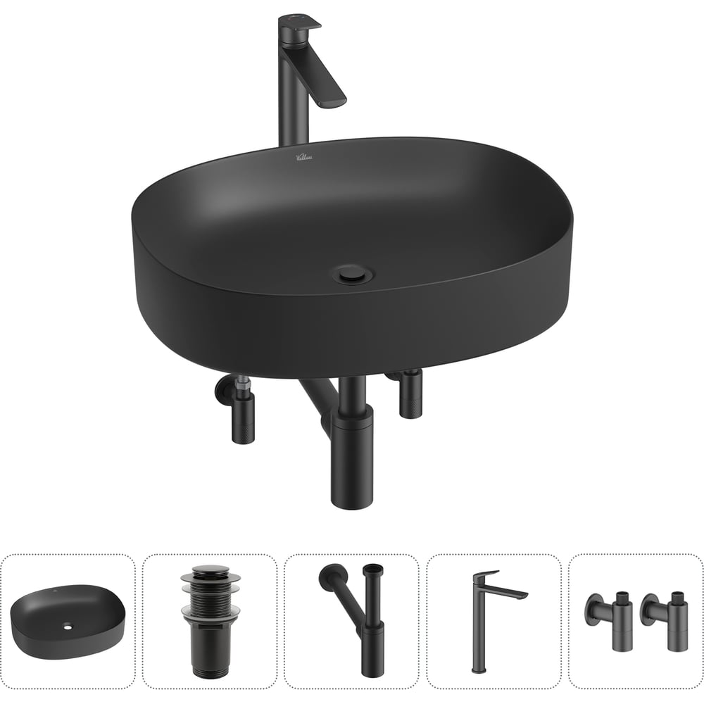 Изображение товара Набор Wellsee 5 в 1 Belle Spa 2.0 накладная раковина 55x45 см 20212575R