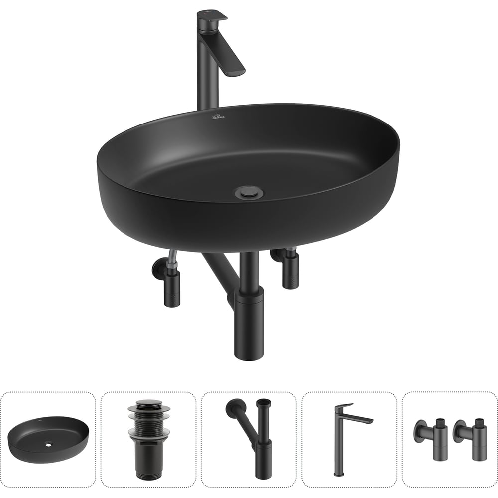 Изображение товара Набор Wellsee 5 в 1 Belle Spa 3.0 накладная раковина 55x41 см с смесителем