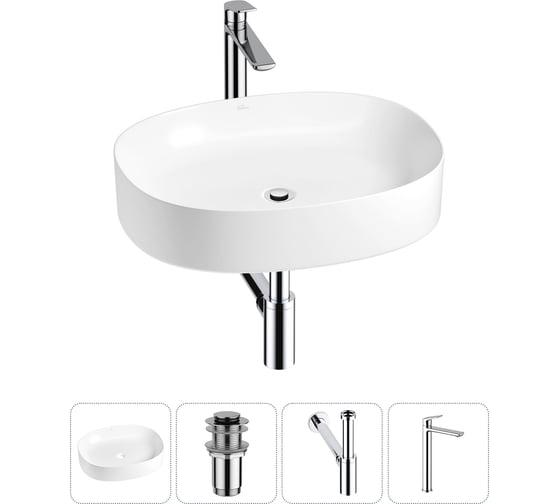 Изображение товара Набор Wellsee 4 в 1 Belle Spa 2.0 накладная раковина 55x45 см 20212557R