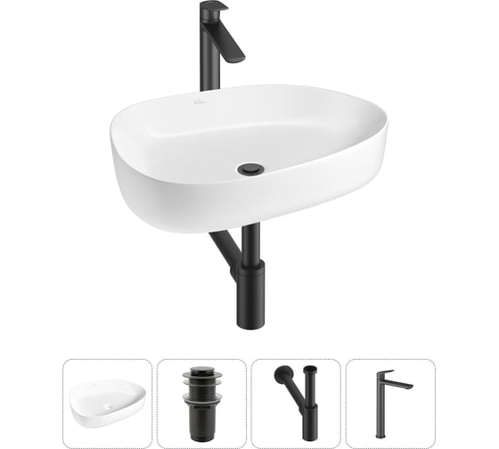 Изображение товара Набор Wellsee 4 в 1 Belle Spa 3.0 накладная раковина 55x40 см 20212726R