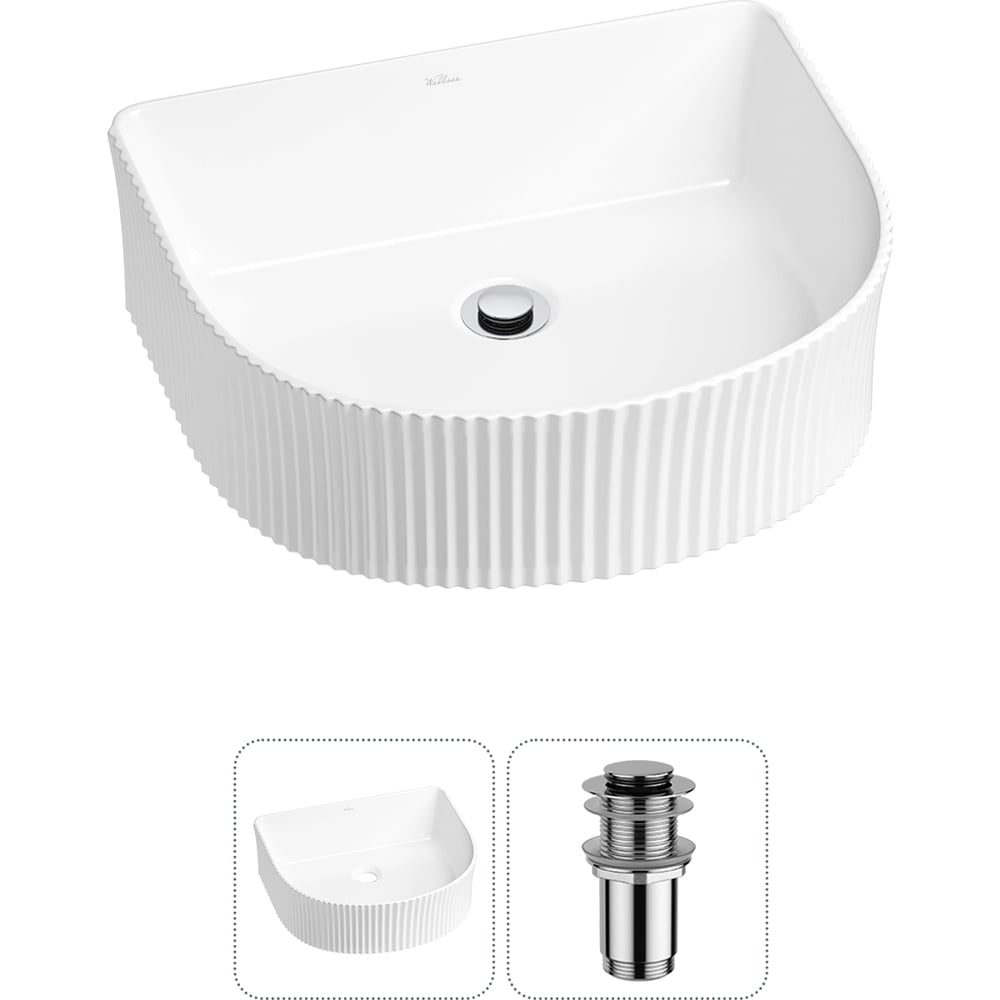 Изображение товара Накладная раковина Wellsee 2 в 1 Festive Fox 40x35 см фарфор белая