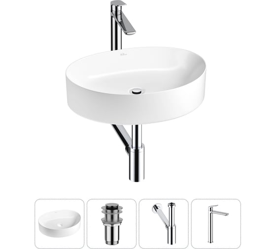 Изображение товара Набор Wellsee 4 в 1 Belle Spa 2.0 накладная раковина 50x38 см 20212585R
