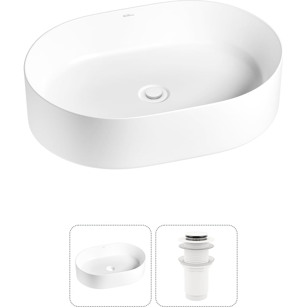 Изображение товара Накладная раковина Wellsee Belle Spa фарфор 50x37 см современный дизайн