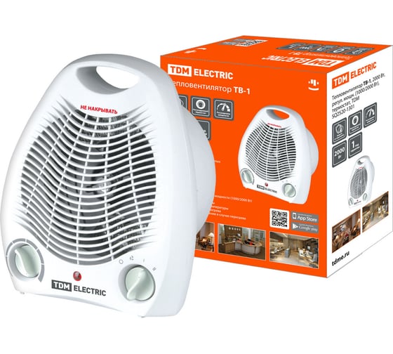 Изображение товара Тепловентилятор TDM ТВ-1, 2000 Вт, регулируемая мощность, 1000/2000 Вт, термостат, SQ2520-1301
