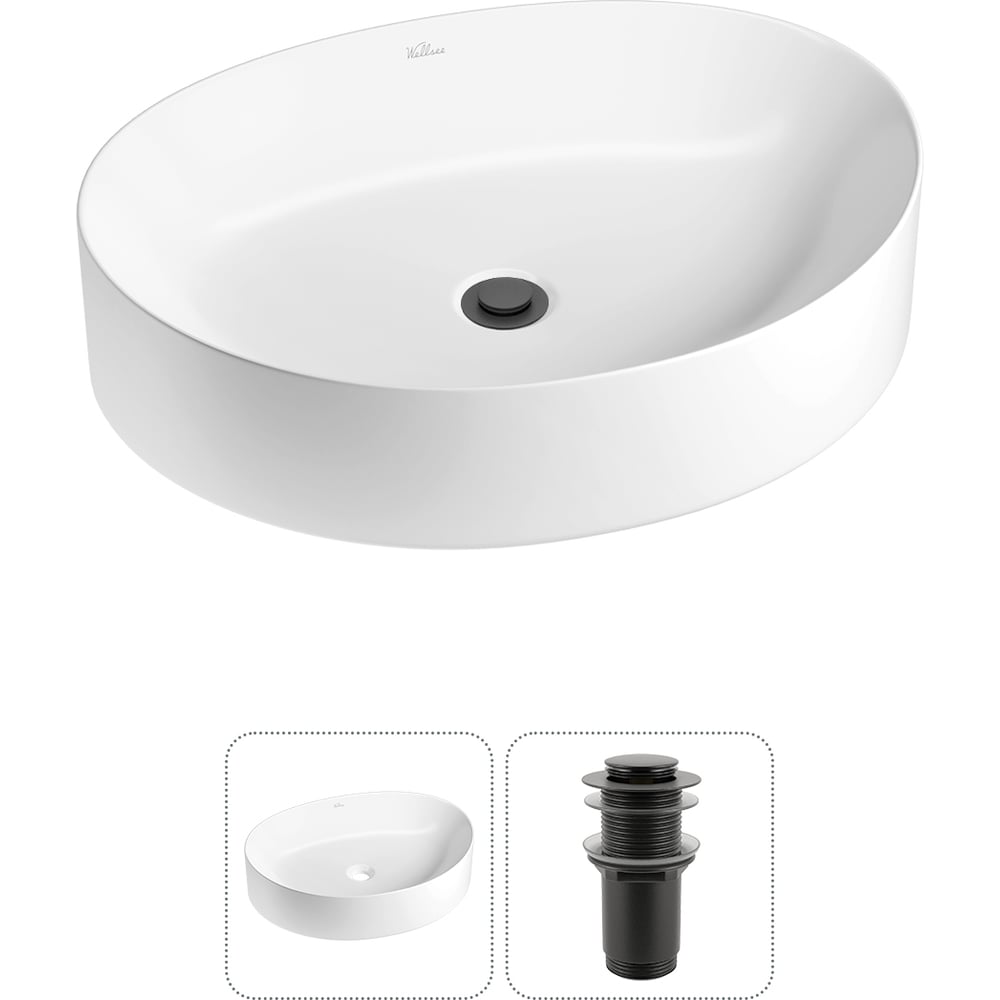 Изображение товара Накладная раковина Wellsee Belle Spa 2.0 50x38 см фарфор RefCeram глянцевая белая