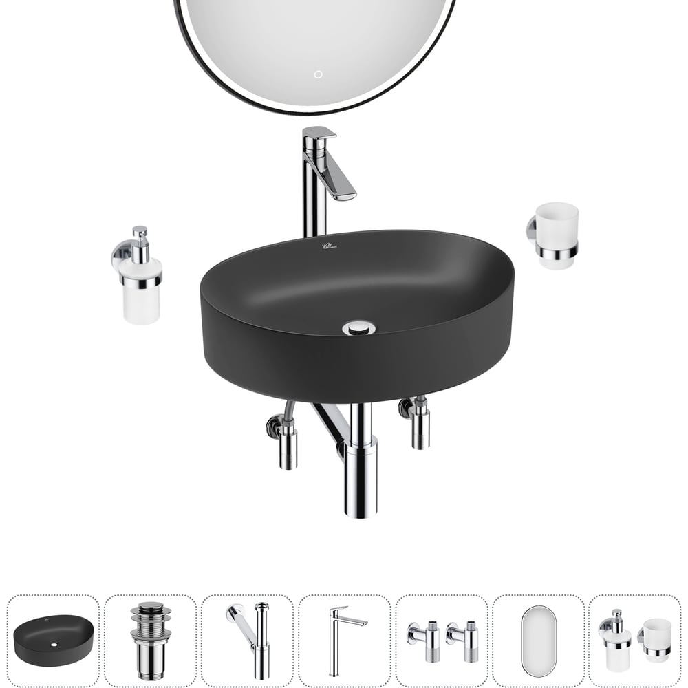 Изображение товара Набор Wellsee 7 в 1 Belle Spa 2.0 накладная раковина 50x38 см