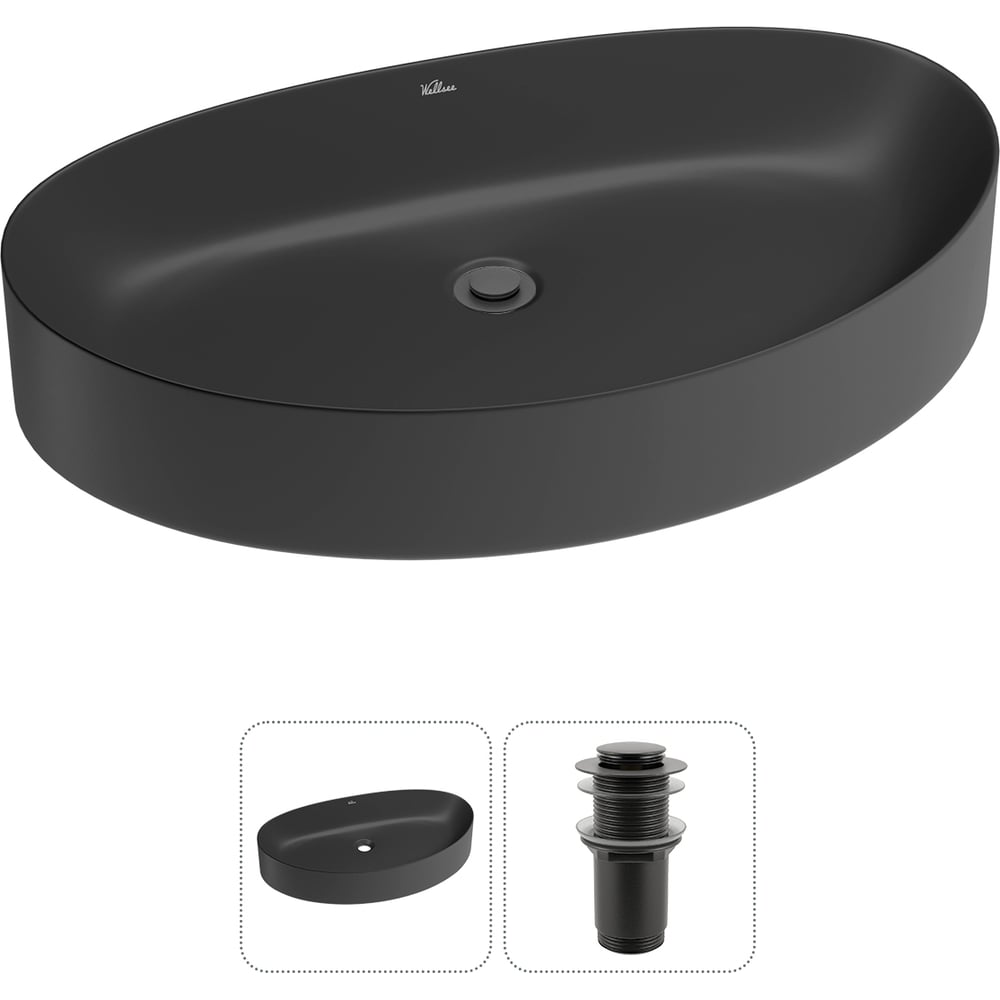 Изображение товара Wellsee Belle Spa 2.0 накладная раковина 64x40 см матовый черный