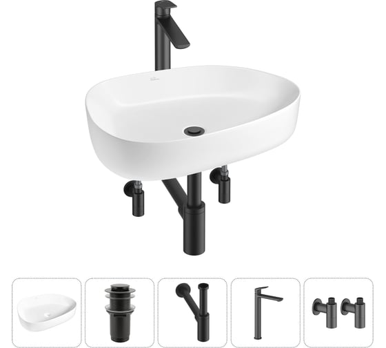 Изображение товара Набор Wellsee 5 в 1 Belle Spa 3.0 накладная раковина 55x40 см 20212730R