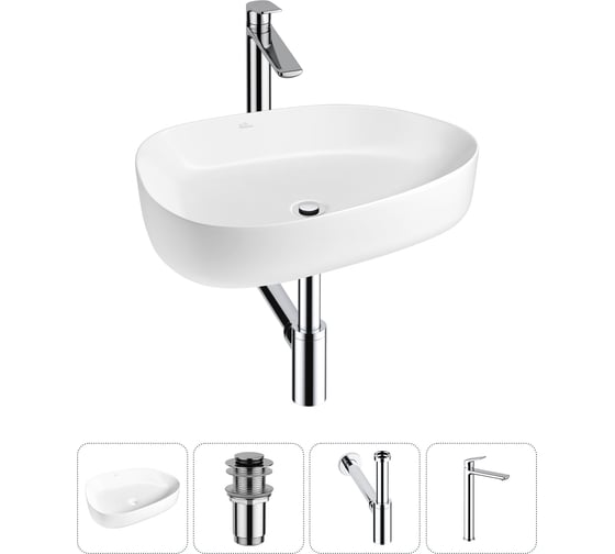 Изображение товара Набор Wellsee 4 в 1 Belle Spa 3.0 накладная раковина 55x40 см 20212725R