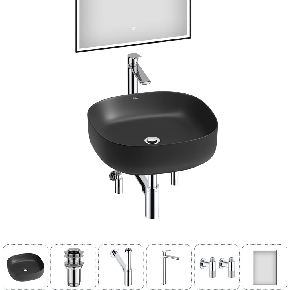 Изображение товара Набор Wellsee 6 в 1 Belle Spa 3.0 накладная раковина 45x45 см 20218511R