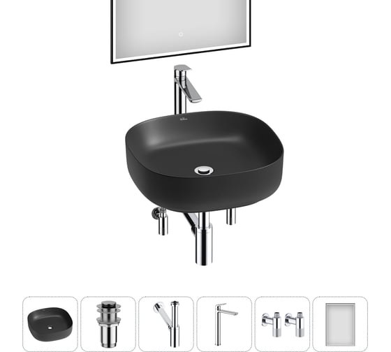 Изображение товара Набор Wellsee 6 в 1 Belle Spa 3.0 накладная раковина 45x45 см 20218511R