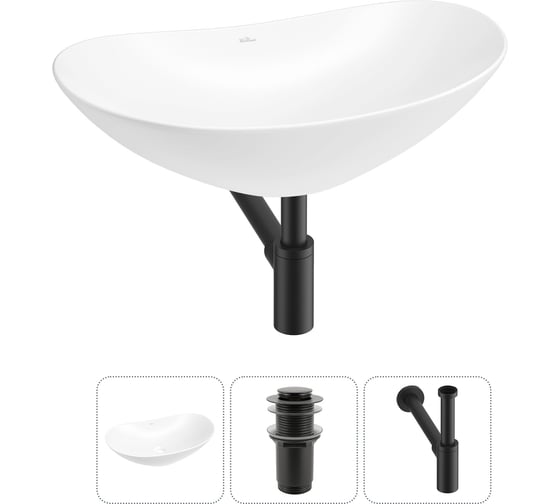 Изображение товара Набор Wellsee 3 в 1 Carefree Dove накладная раковина 53x33 см 20212270R