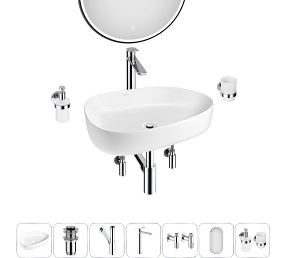 Изображение товара Набор Wellsee 7 в 1 Belle Spa 3.0 накладная раковина 55x40 см 20218521R