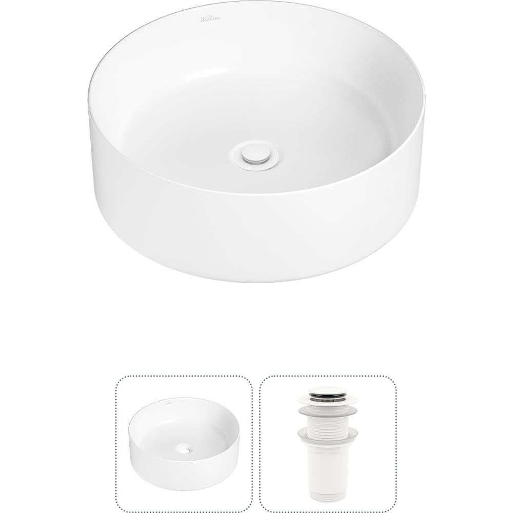 Изображение товара Накладная раковина Wellsee Belle Spa 38х38 см фарфор глянцевая белая