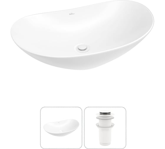 Изображение товара Набор Wellsee 2 в 1 Carefree Dove накладная раковина 53x33 см 20212268R