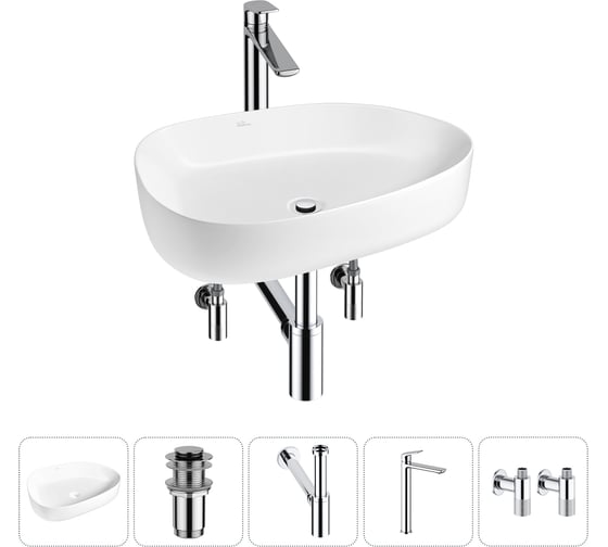 Изображение товара Набор Wellsee 5 в 1 Belle Spa 3.0 накладная раковина 55x40 см 20212729R