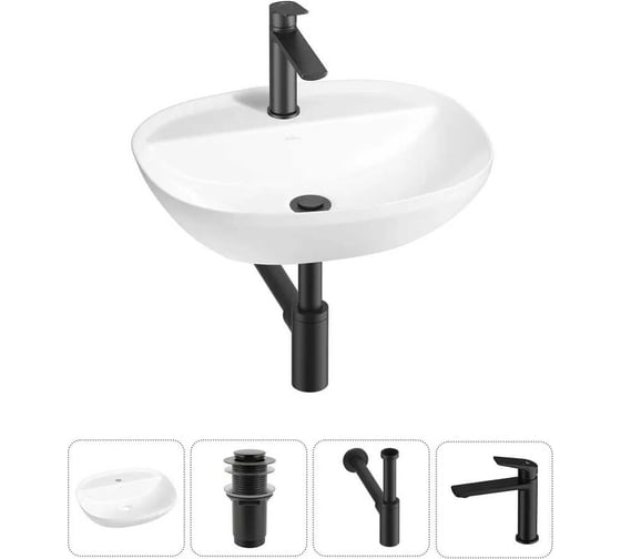 Изображение товара Набор Wellsee 4 в 1 Cute Twin R накладная раковина 50x42 см 20213347R