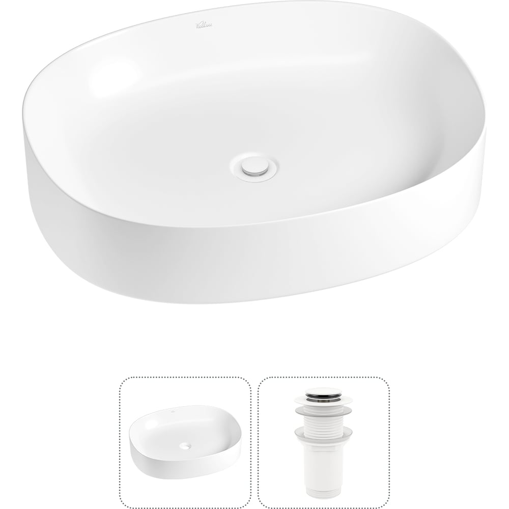 Изображение товара Набор накладной раковины Wellsee Belle Spa 2.0 55x45 см белая фарфор